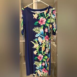Tommy Bahama Navy Tropical Floral Shift Dress